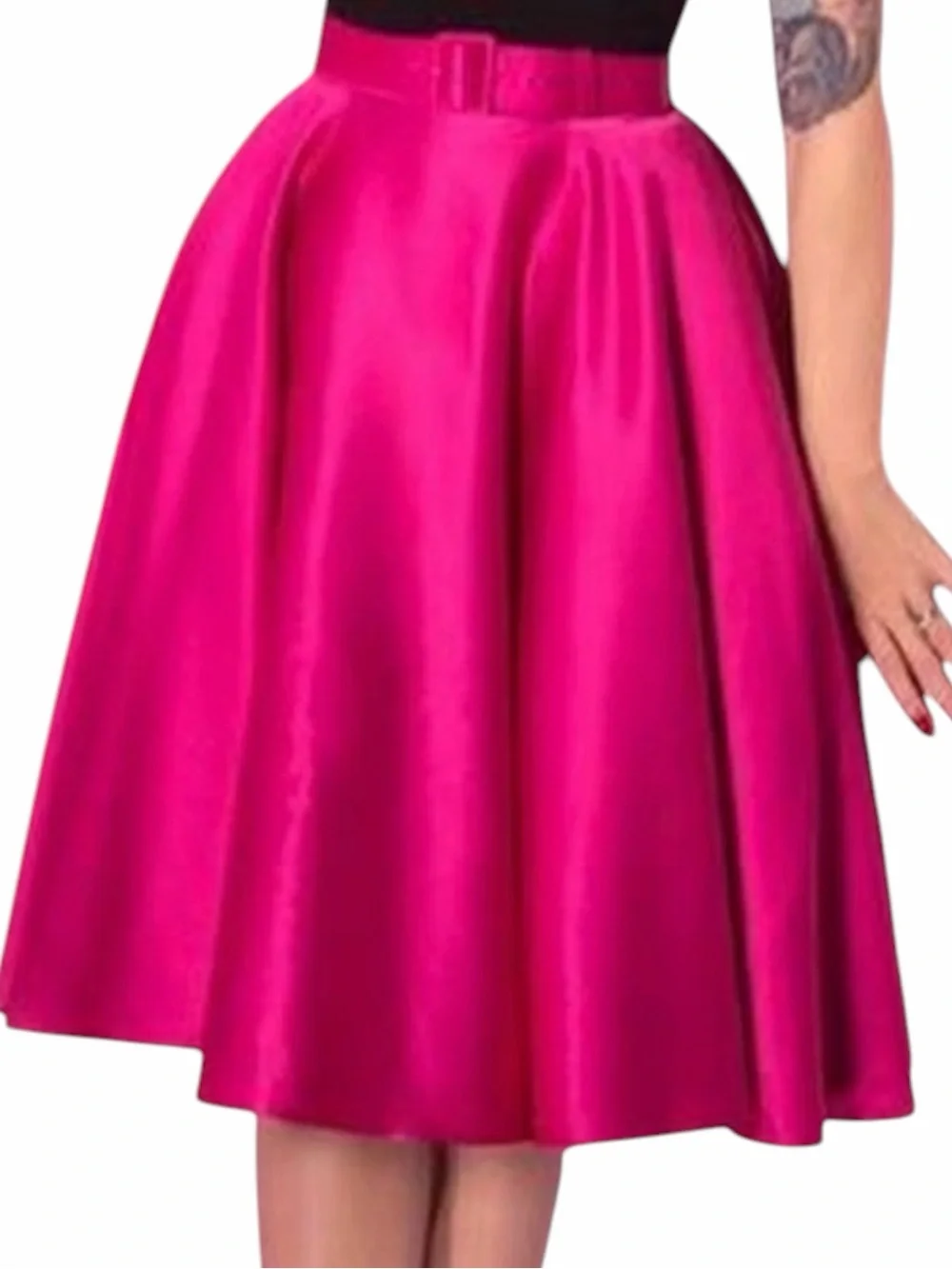 Vixen by Micheline Pitt Bright Fuchsia Circle Skirt - Picture 2 of 7